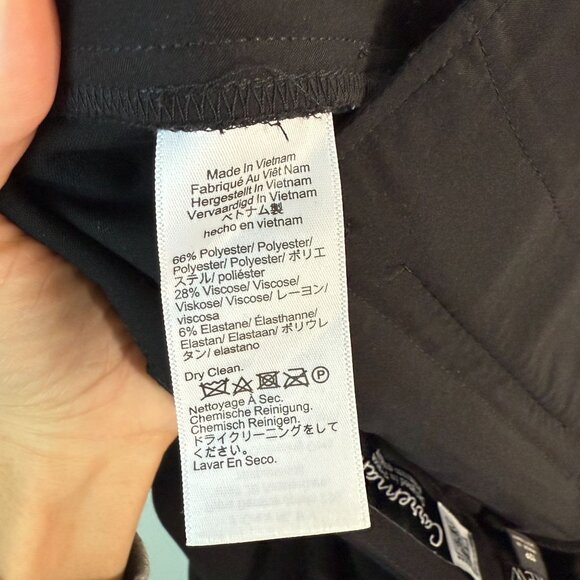 J. Crew Petite Trouser Wide-Leg Four-Season Stretch Pleats Carreman Black SZ 12P - Picture 9 of 10